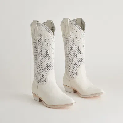 Dolce Vita Ranch Boots Ivory Leather In White