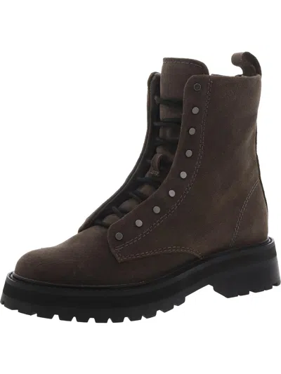 Dolce Vita Ranier Womens Suede Lug Sole Motorcycle Boots In Green