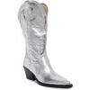 Dolce Vita Rasima Metallic Cowboy Boot In Silver