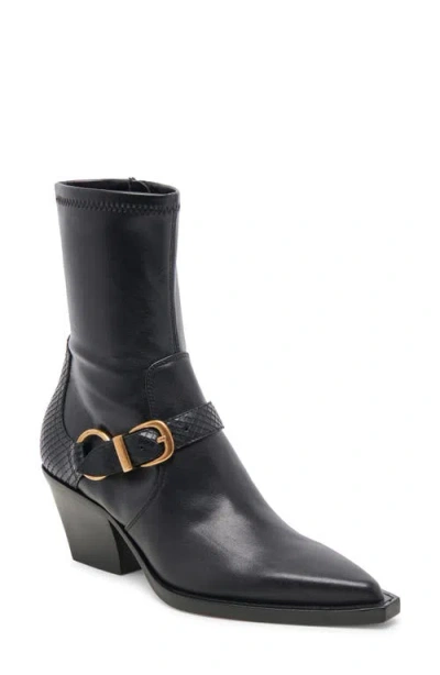 Dolce Vita Rave Pointed Toe Bootie In Black Leather