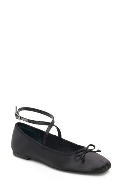 Dolce Vita Reily Ballet Flat In Black Satin