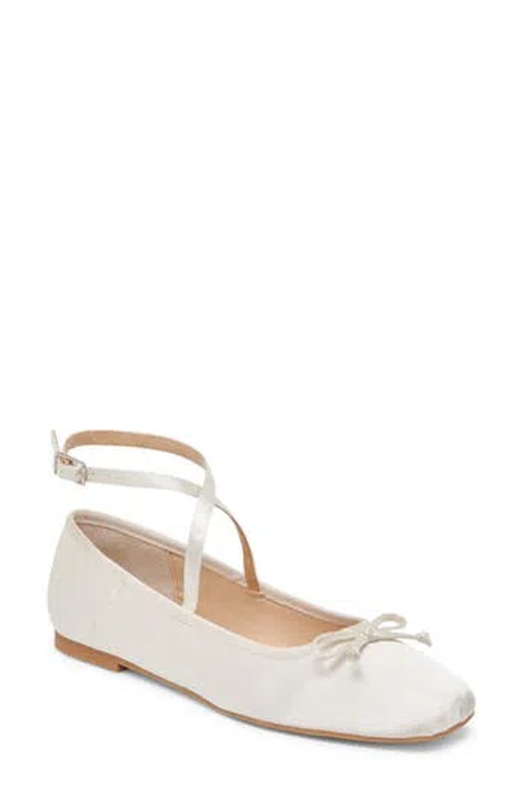 Dolce Vita Reily Ballet Flat In White Satin ModeSens