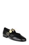 Dolce Vita Relan Mary Jane Flat In Black Leather