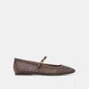 Dolce Vita Reyes Ballet Flats Chocolate Woven Raffia In Brown