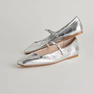 Dolce Vita Reyes Ballet Flats Silver Distressed Leather