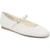 Dolce Vita Women's Reyes Pearl Square-toe Mary Jane Flats In True White Satin