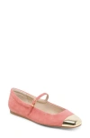 Dolce Vita Reyes Cap Toe Mary Jane Flat In Coral Suede