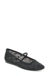 Dolce Vita Reyes Crystal Ballet Flats Black Mesh