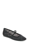 Dolce Vita Reyes Crystal Ballet Flats Black Mesh In Black Mesh