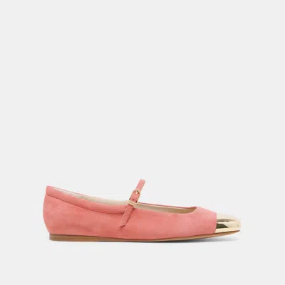 Dolce Vita Reyes Toe Cap Ballet Flats Coral Suede