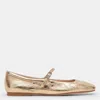Dolce Vita Reyes Wide Ballet Flats Gold Distressed Leather In Multi