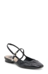 Dolce Vita Women's Rianne Slingback Mary Jane Flats In Midnight Crinkle Patent
