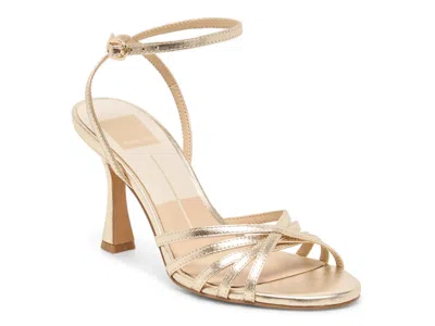 Dolce Vita Riki Heels In Light Gold Leather Size 5 By
