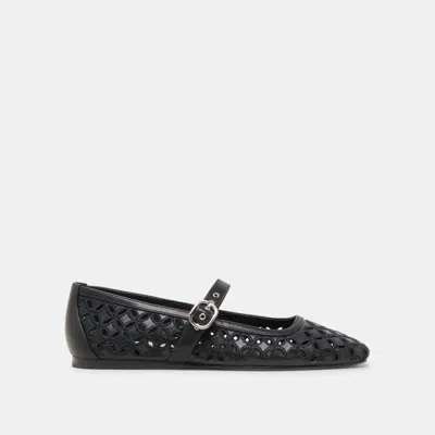 Dolce Vita Rodni Eyelet Perf Ballet Flats Black Leather