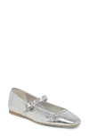 Dolce Vita Rodni Mary Jane Flat In Silver Distressed Leather