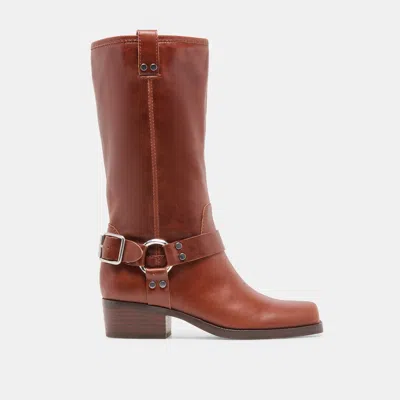 Dolce Vita Rolan Boots In Brown Patent Leather Size 5 By  In Multi