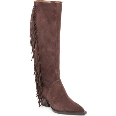 Dolce Vita Roley Fringe Western Boot In Brown