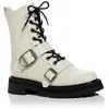 Dolce Vita Ronson Womens Lace Up Lug Sole Combat & Lace-up Boots In White