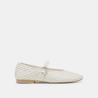 Dolce Vita Roslyn Woven Ballet Flats True White Woven Leather