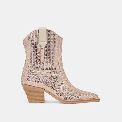 Dolce Vita Runa Sequin Boots Creme Sequin