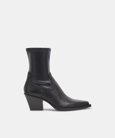 Dolce Vita Rutger Wide Boots In Black Leather Size 9.5w By