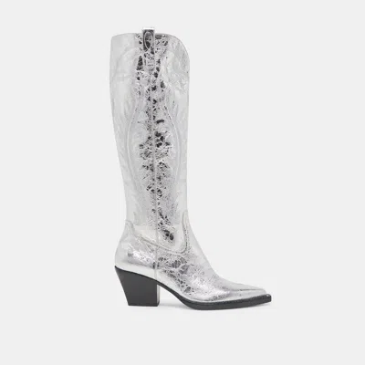 Dolce Vita Ryatt Boots Silver Distressed Leather