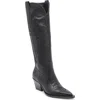 Dolce Vita Ryatt Clip Toe Western Boot In Black Leather