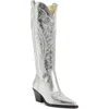 Dolce Vita Ryatt Clip Toe Western Boot In Silver