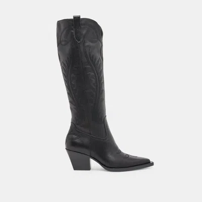 Dolce Vita Ryatt Extra Wide Calf Boots Black Leather