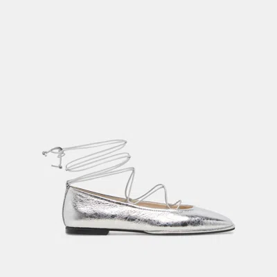 Dolce Vita Ryder Ballet Flats Silver Distressed Leather