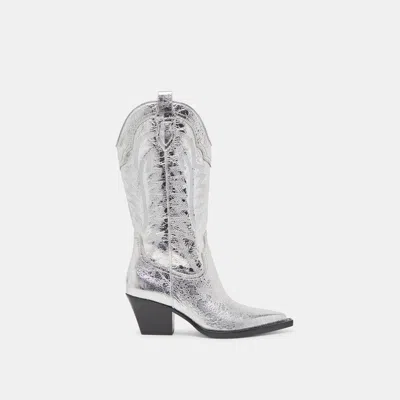 Dolce Vita Ryland Boots Silver Distressed Leather
