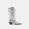 Dolce Vita Ryland Extra Wide Calf Boots Silver Distressed Leather