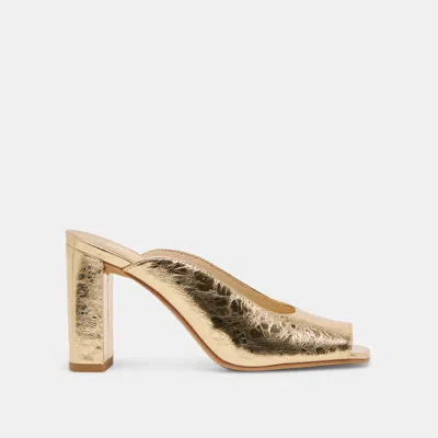 Dolce Vita Sabela Heels Gold Distressed Leather