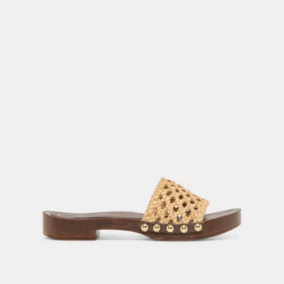 Dolce Vita Sadie Sandals In Tan Raffia Size 10 By  In Yellow