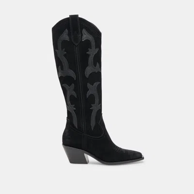 Dolce Vita Samare Boots Onyx Suede In Black