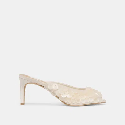 Dolce Vita Samary Confetti Heels Off White Satin