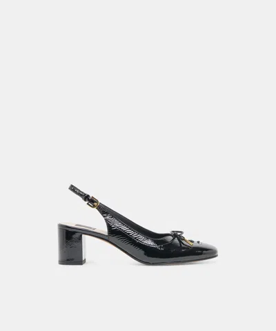 Dolce Vita Saylee Heels In Midnight Crinkle Patent Size 6 By  In Black