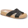 Dolce Vita Selda Womens Textured Straw Slide Sandals In Black