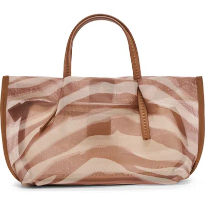 Dolce Vita Selene Mesh Tote Bag In Brown
