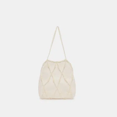 Dolce Vita Serilda Pearl Handbag Ivory Satin In White