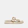 Dolce Vita Sevana Sandals Light Gold Distressed Leather