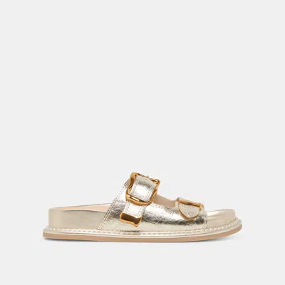Dolce Vita Sevana Sandals Light Gold Distressed Leather
