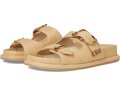 DOLCE VITA SEVANA SLIDES WOMENSLIGHT NATURAL RAFFIA SLIP ON SANDALS ZOGG1781