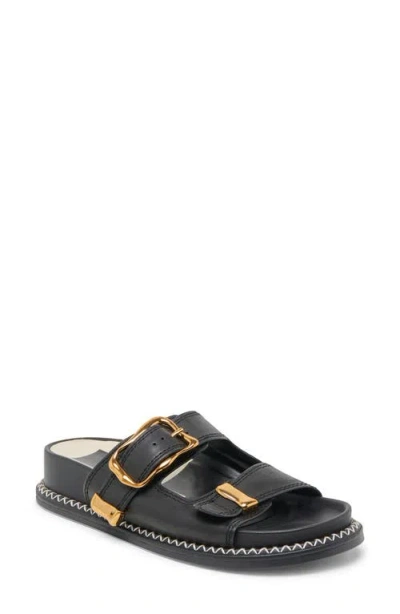 Dolce Vita Sevana Two Strap Sandal In Black Leather