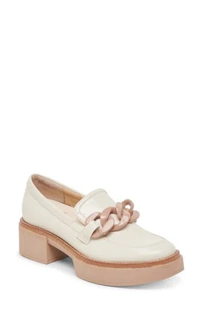Dolce Vita Shalan Curb Link Loafer In Ivory Patent Stella