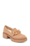 Dolce Vita Shalan Curb Link Loafer In Toffee Suede