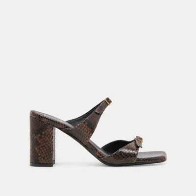 Dolce Vita Shane Heels Dk Brown Snake Embossed