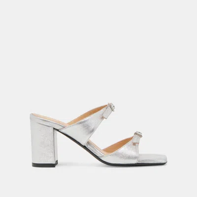 Dolce Vita Shane Heels Silver Metallic Leather