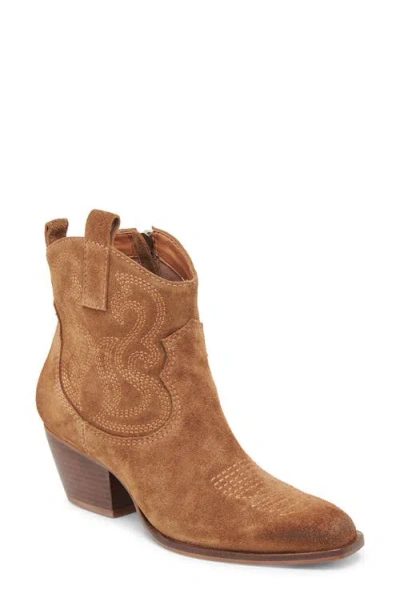 Dolce Vita Shania Western Boot In Brown Suede