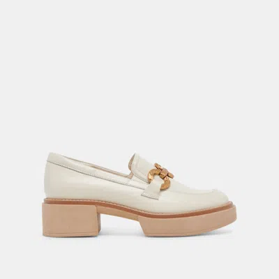 Dolce Vita Sheena Loafers Ivory Crinkle Patent